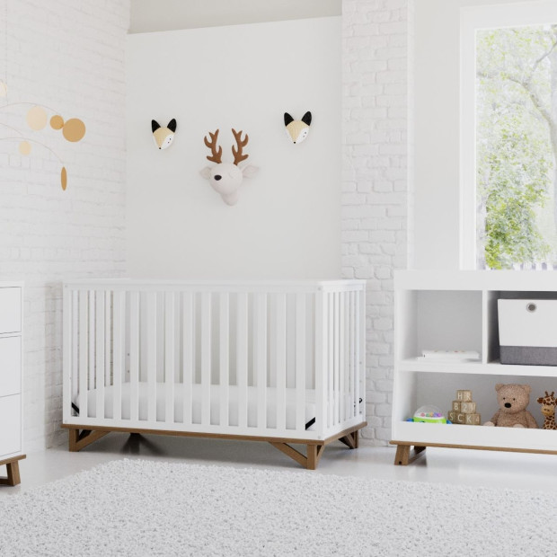 Storkcraft Modern Convertible Changing Table - White/Vintage Driftwood.