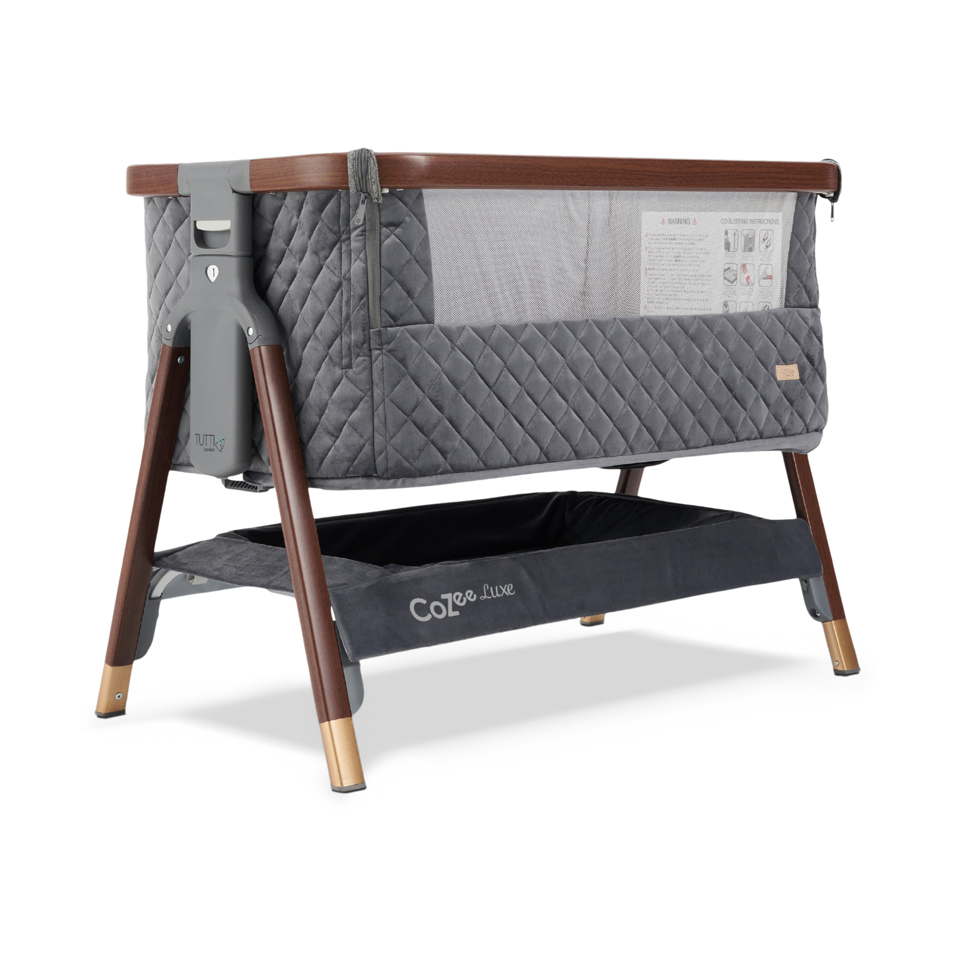 Tutti Bambini CoZee Luxe Bedside Crib.