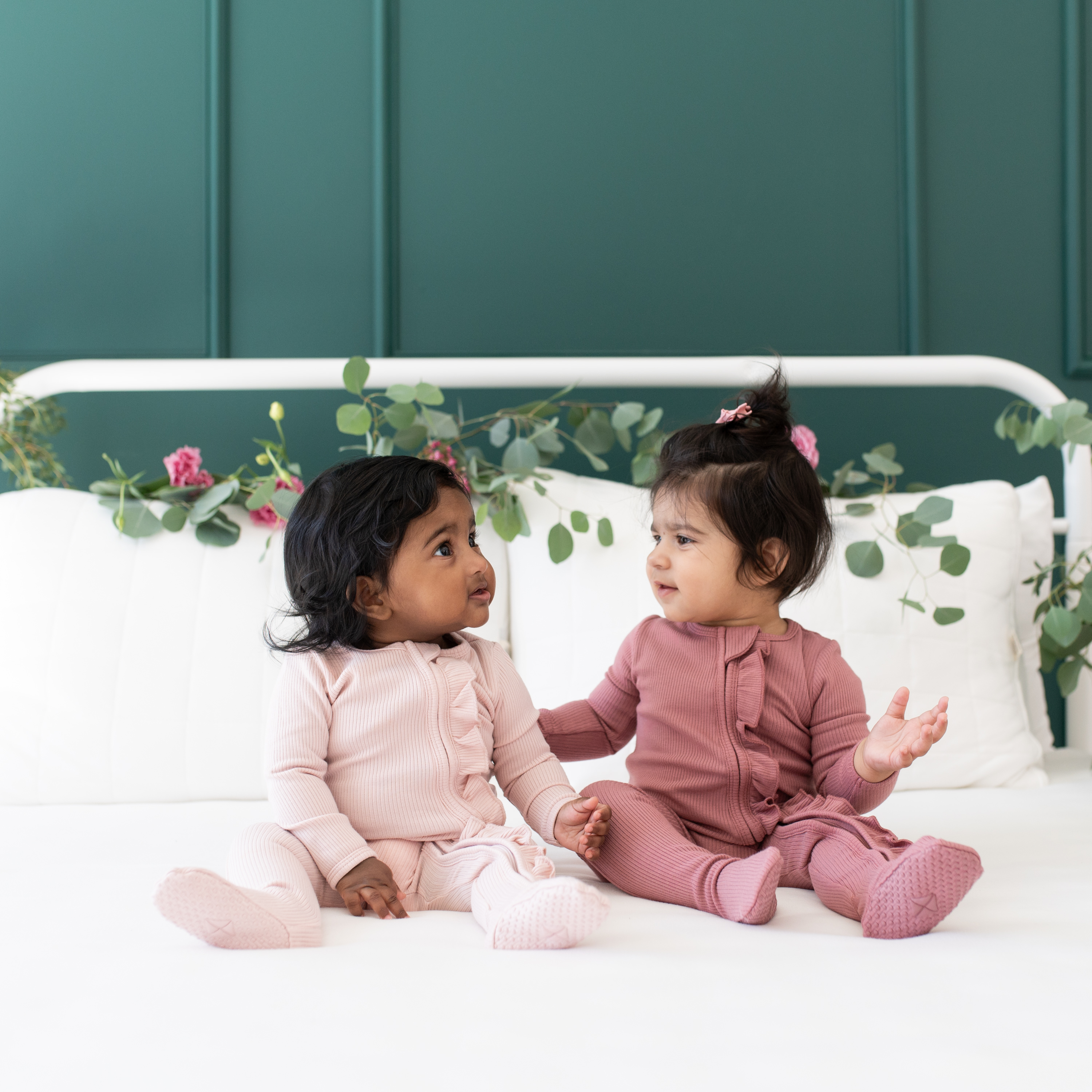 Kyte Baby Ribbed Ruffle Zipper Footie - Blush, 6-12 M.