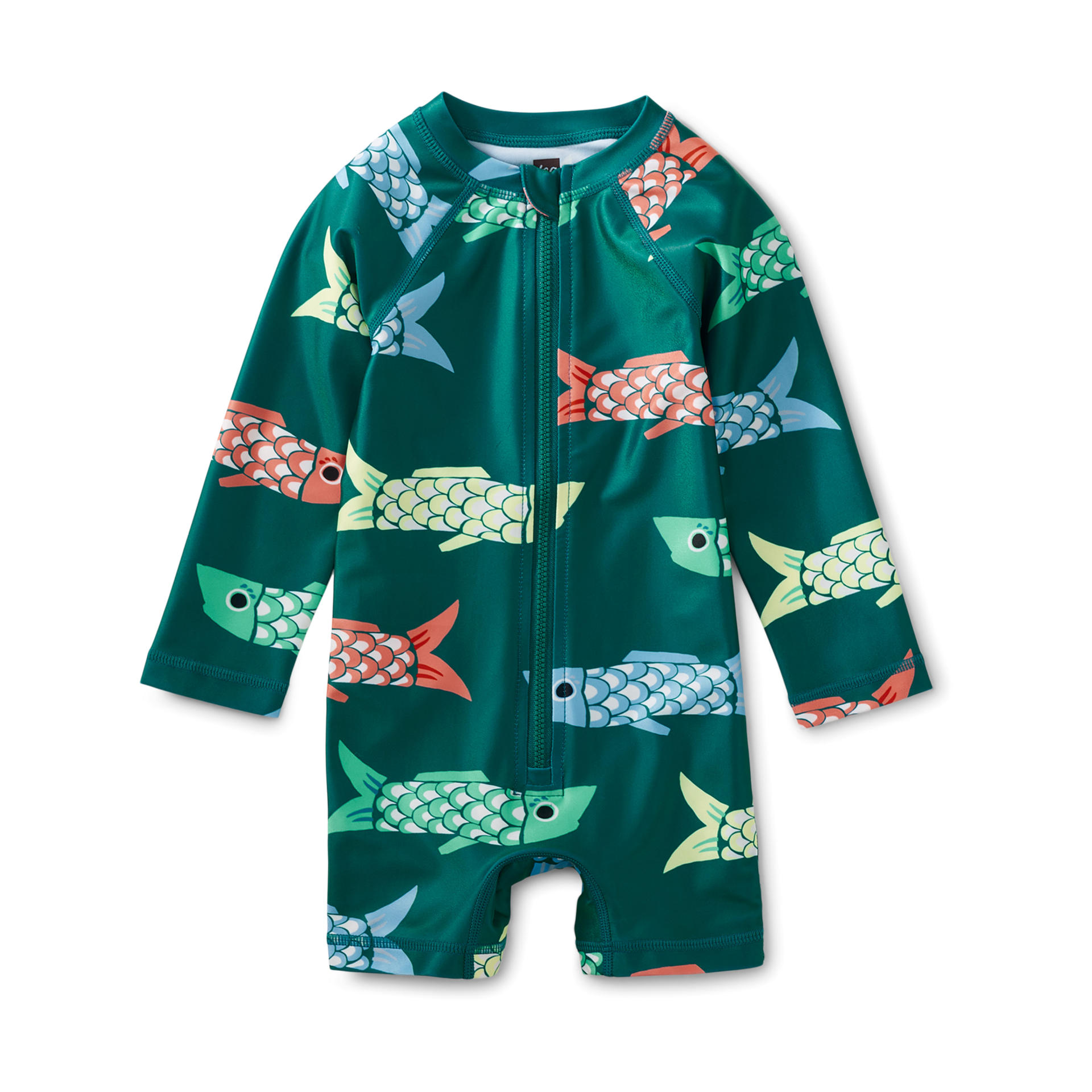 Tea Collection Rash Guard Baby Swimsuit Koinobori In Green, 36 M