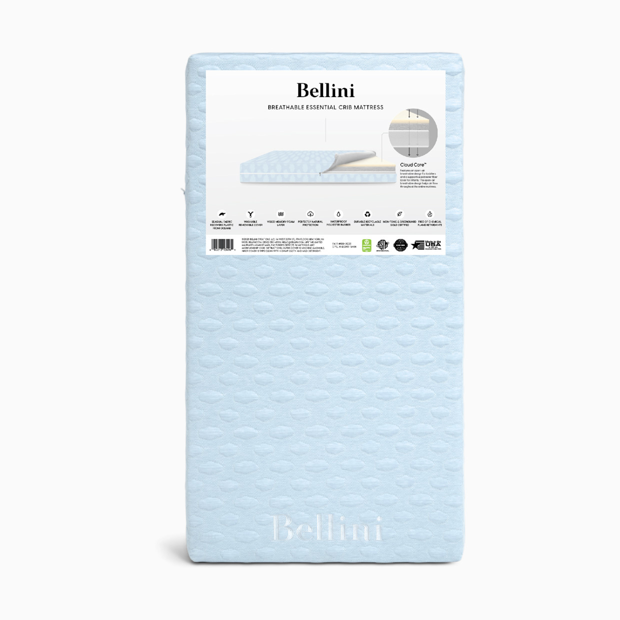 Bellini Breathable Essential Crib Mattress - Blue.