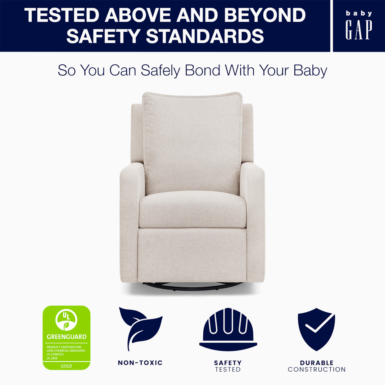 Delta Children babyGap Harlowe Power Recliner - Sand.