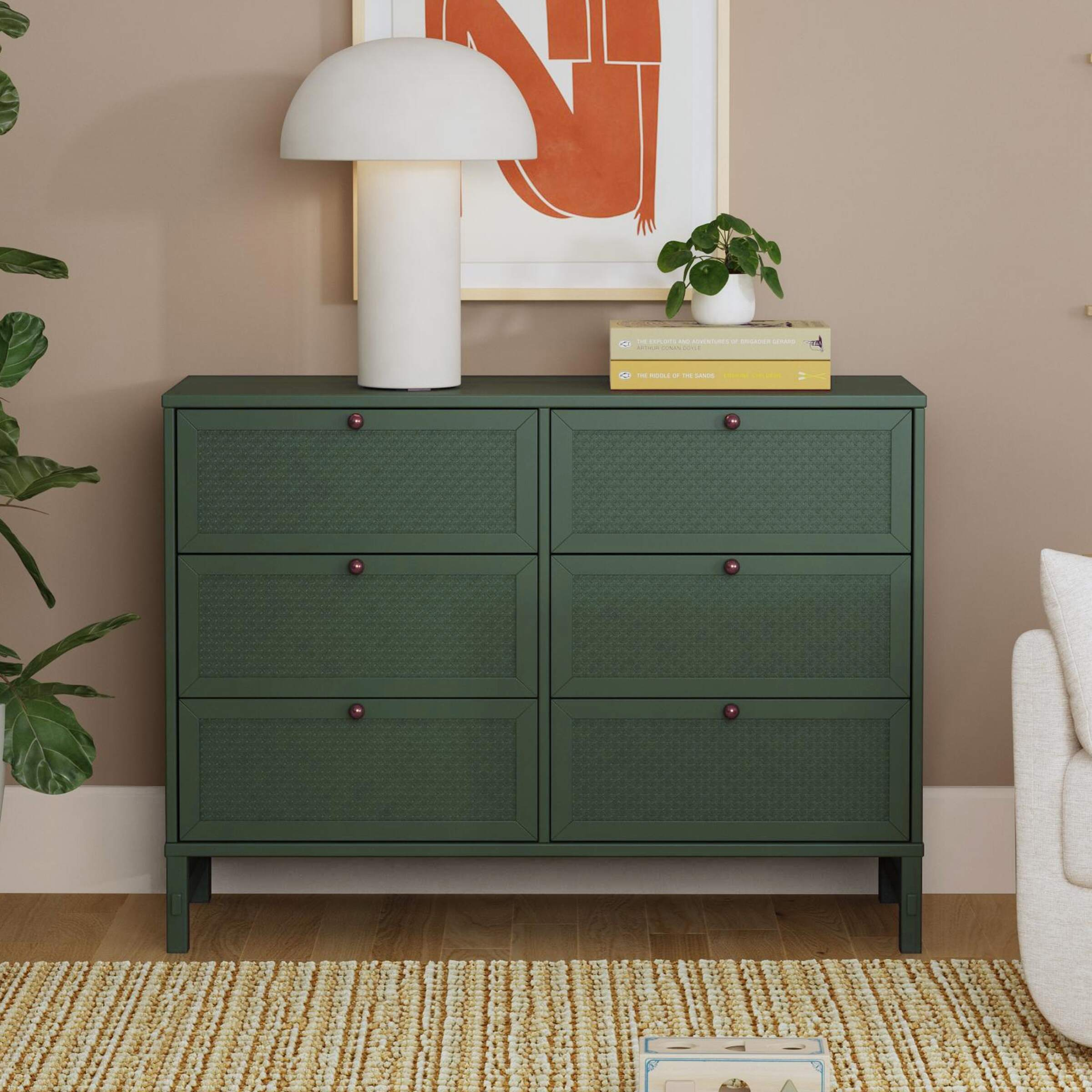 daVinci Margot 6-Drawer Dresser - Forest Green.