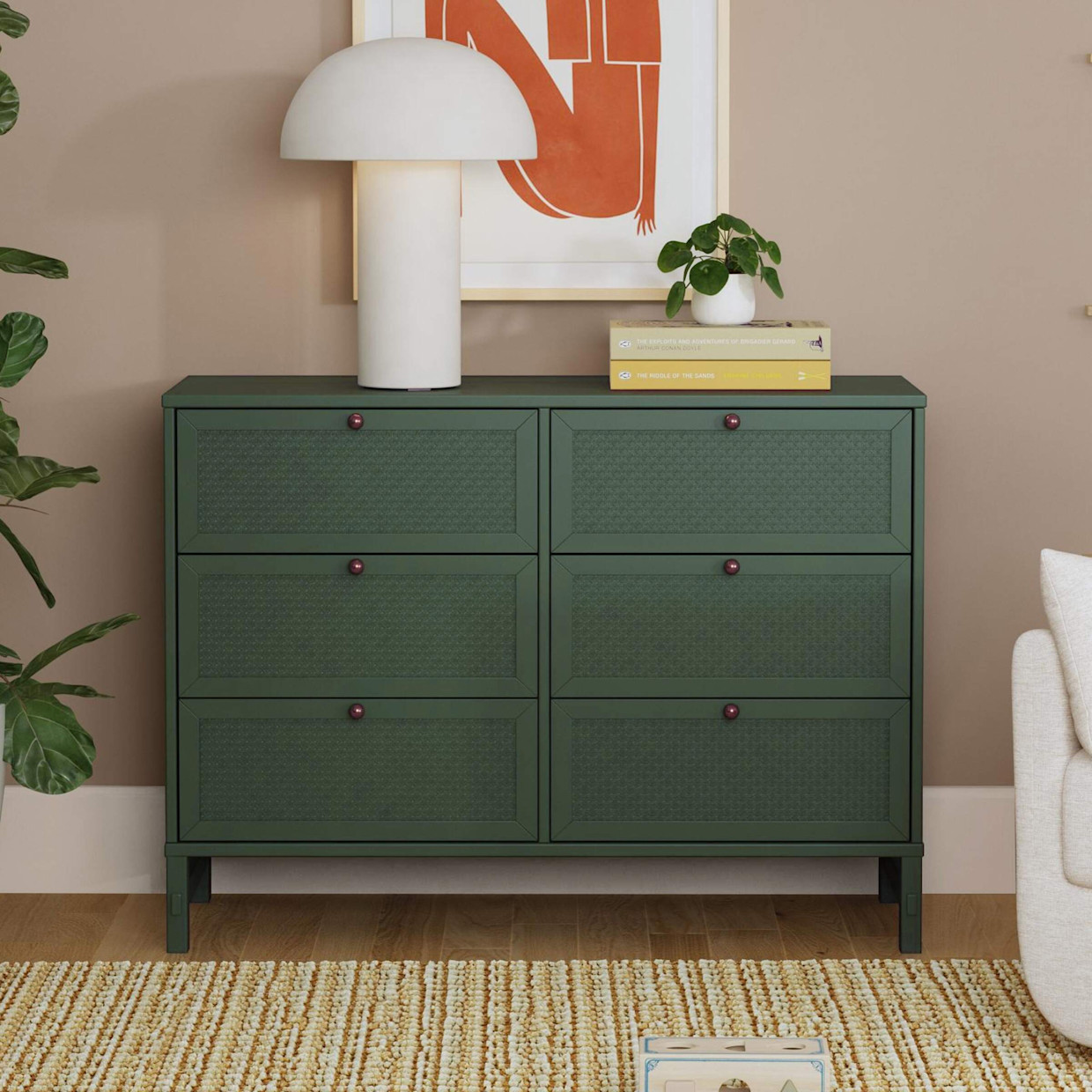 daVinci Margot 6-Drawer Dresser - Forest Green.
