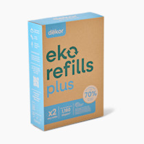 Diaper Dekor PLUS Diaper Pail Refills | 2 Count Unscented | Exclusive End-of-Liner Marking | Thick, Quick & Easy to Replace | Most Economical Refill System | for Original and Eko Style Pails