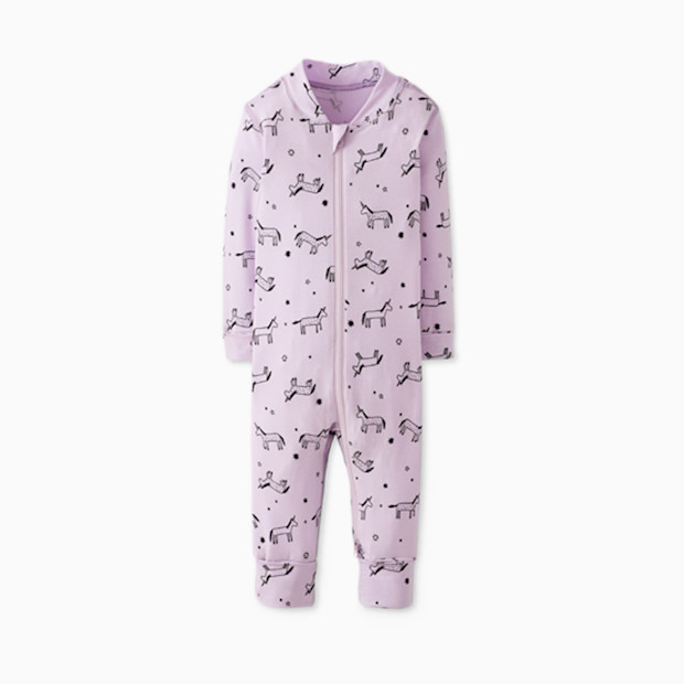 Hanna Andersson Baby 2-Way Zip Sleeper in HannaSoft - Mini Unicorn, Newborn.