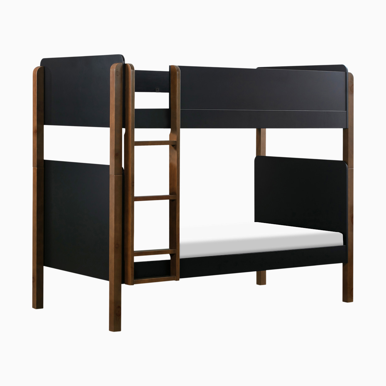 babyletto TipToe Bunk Bed - Black/Natural Walnut.
