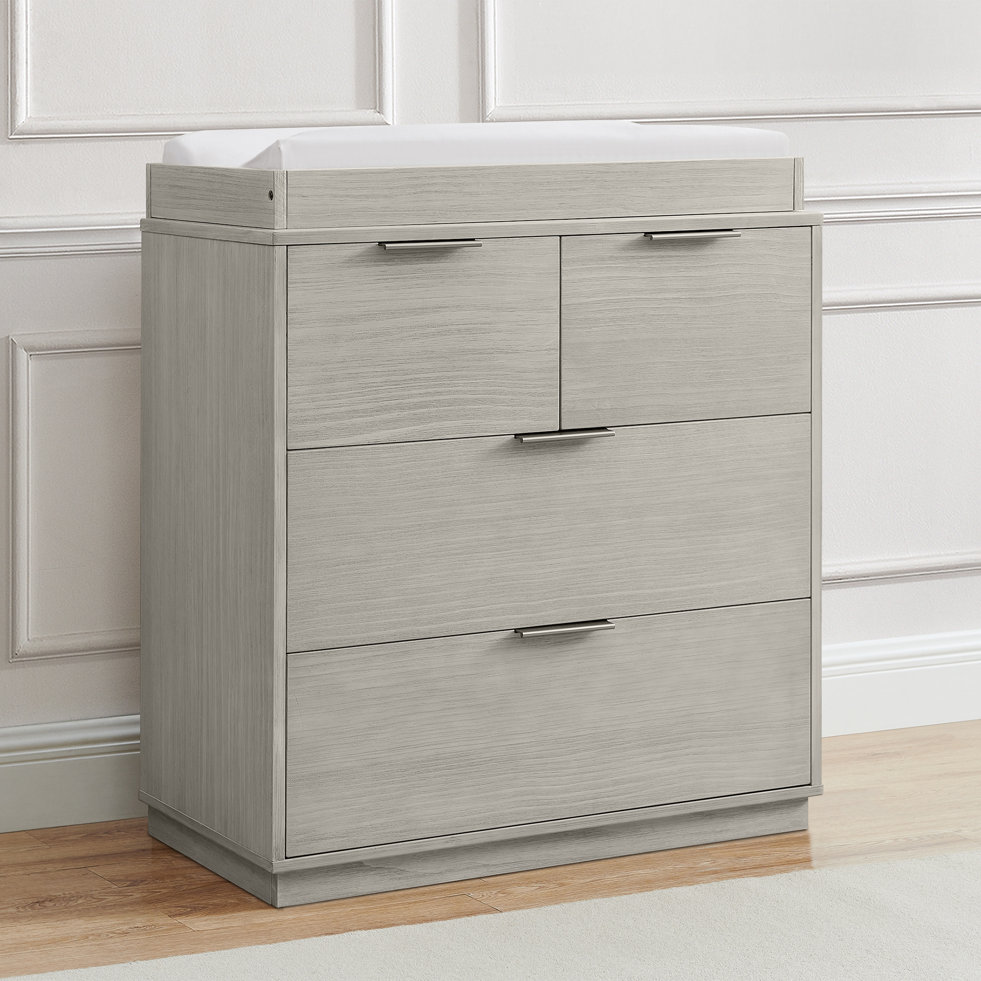 Delta Children Forever 4 Drawer Dresser with Changing Top and Interlocking Drawers - Rustic Mist.