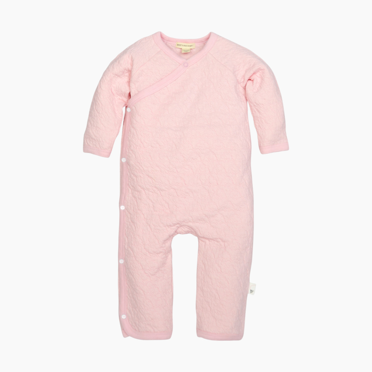 Burt's Bees Baby Organic Quilted Bee Wrap Front Jumpsuit - Blossom, Nb.