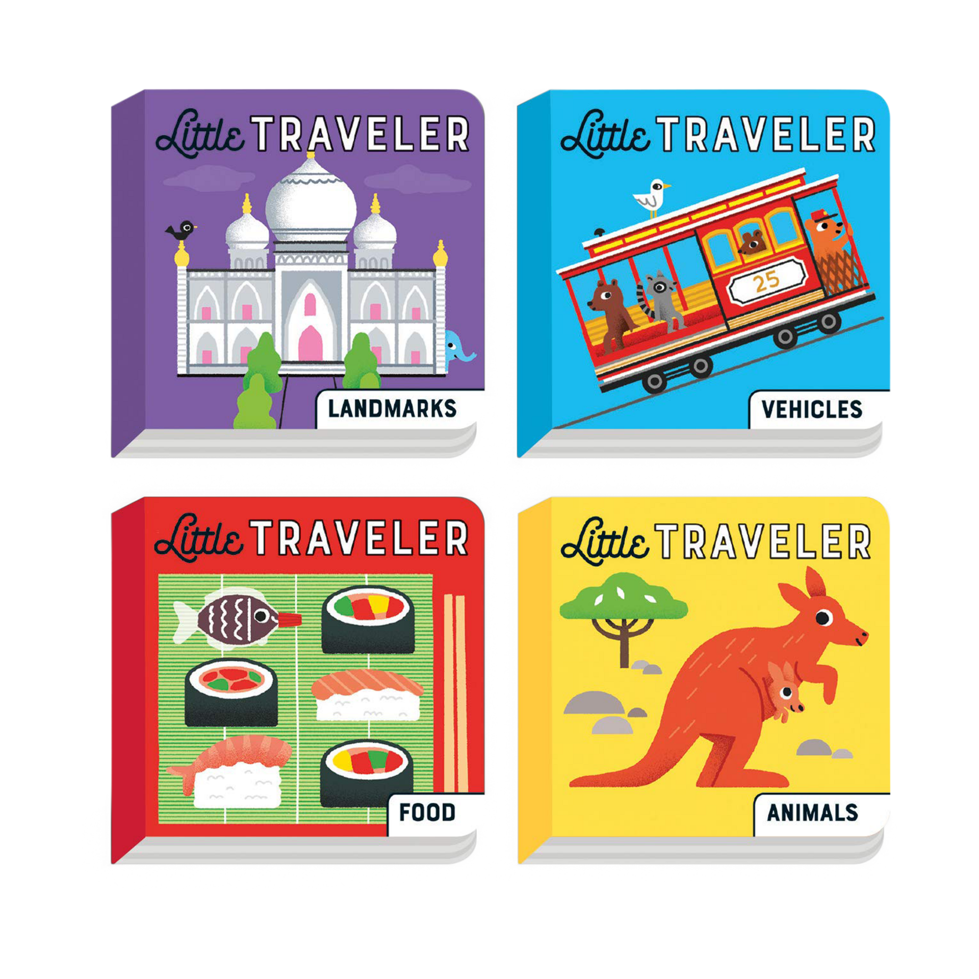 Chronicle Books Little Traveler Board Book Set.