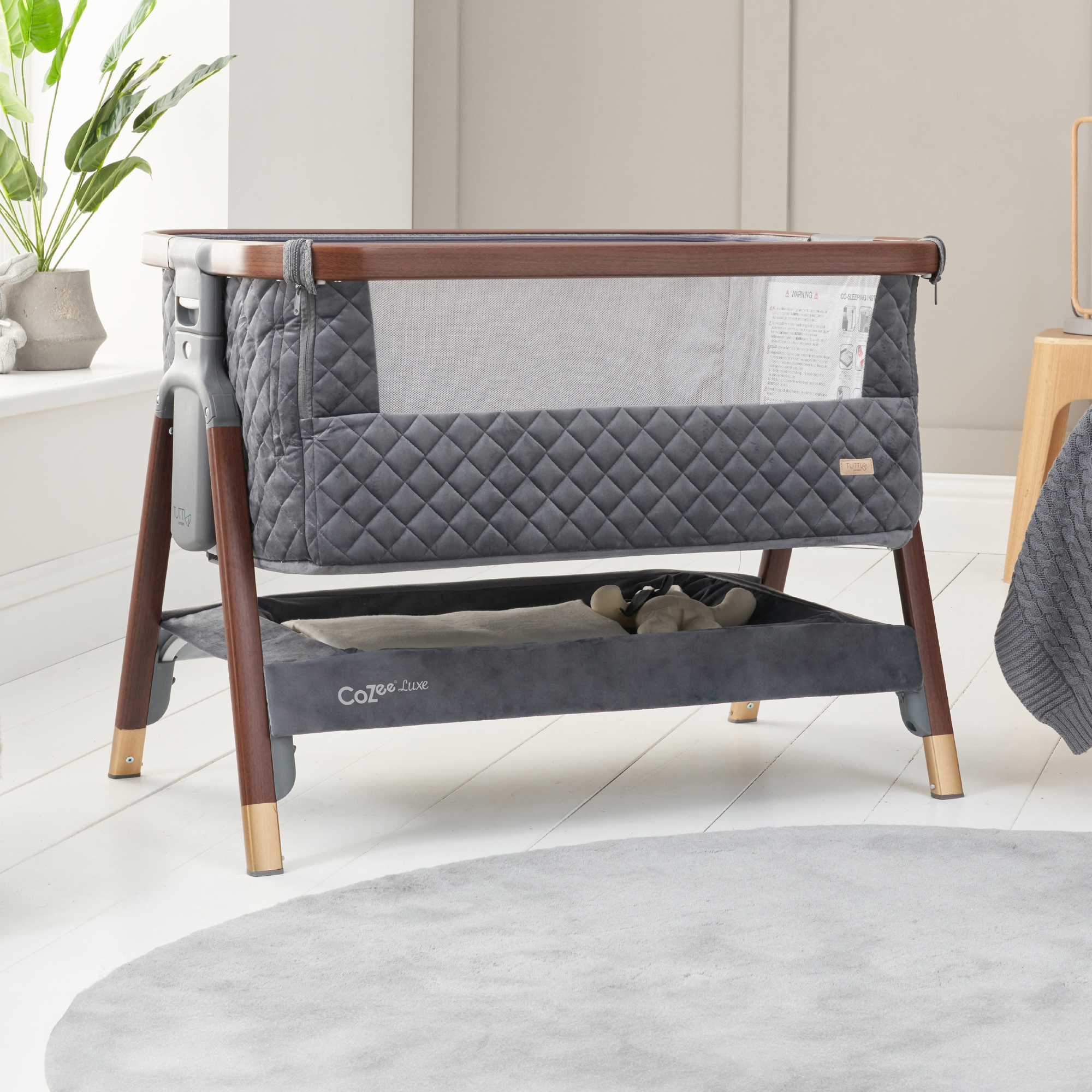 Tutti Bambini CoZee Luxe Bedside Crib.