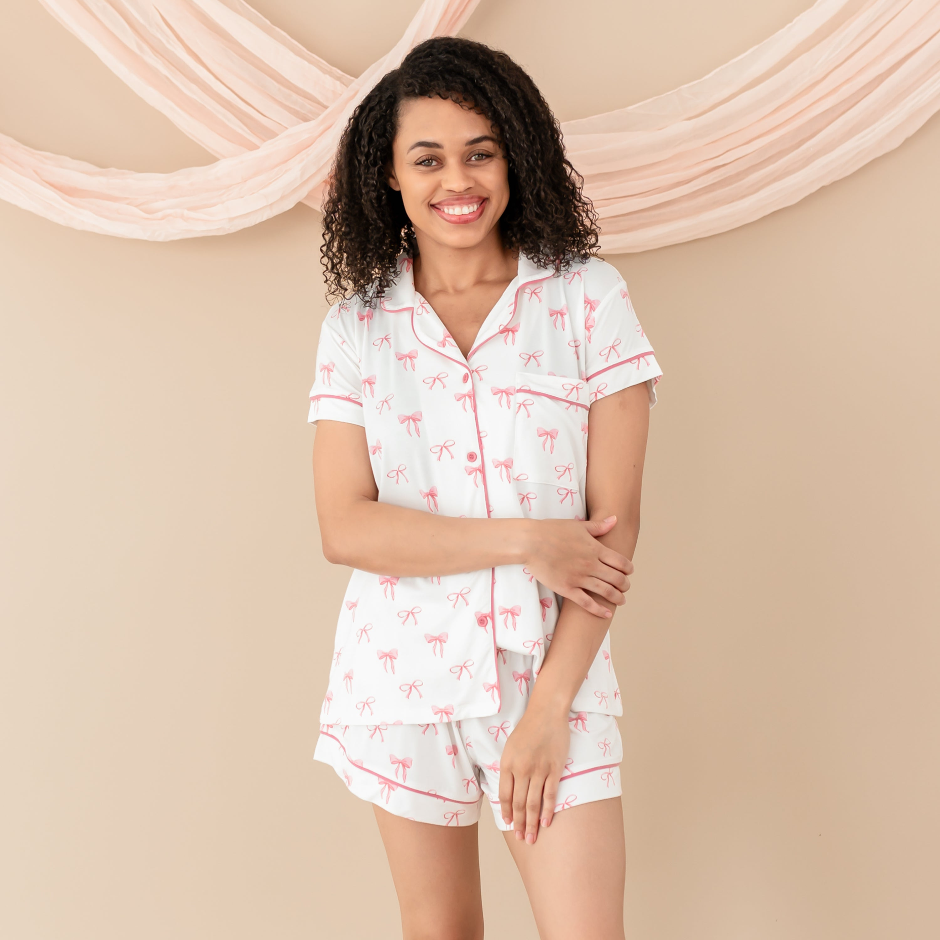 Kyte Baby Women's Short Sleeve Pajama Set - Bows, XXL.