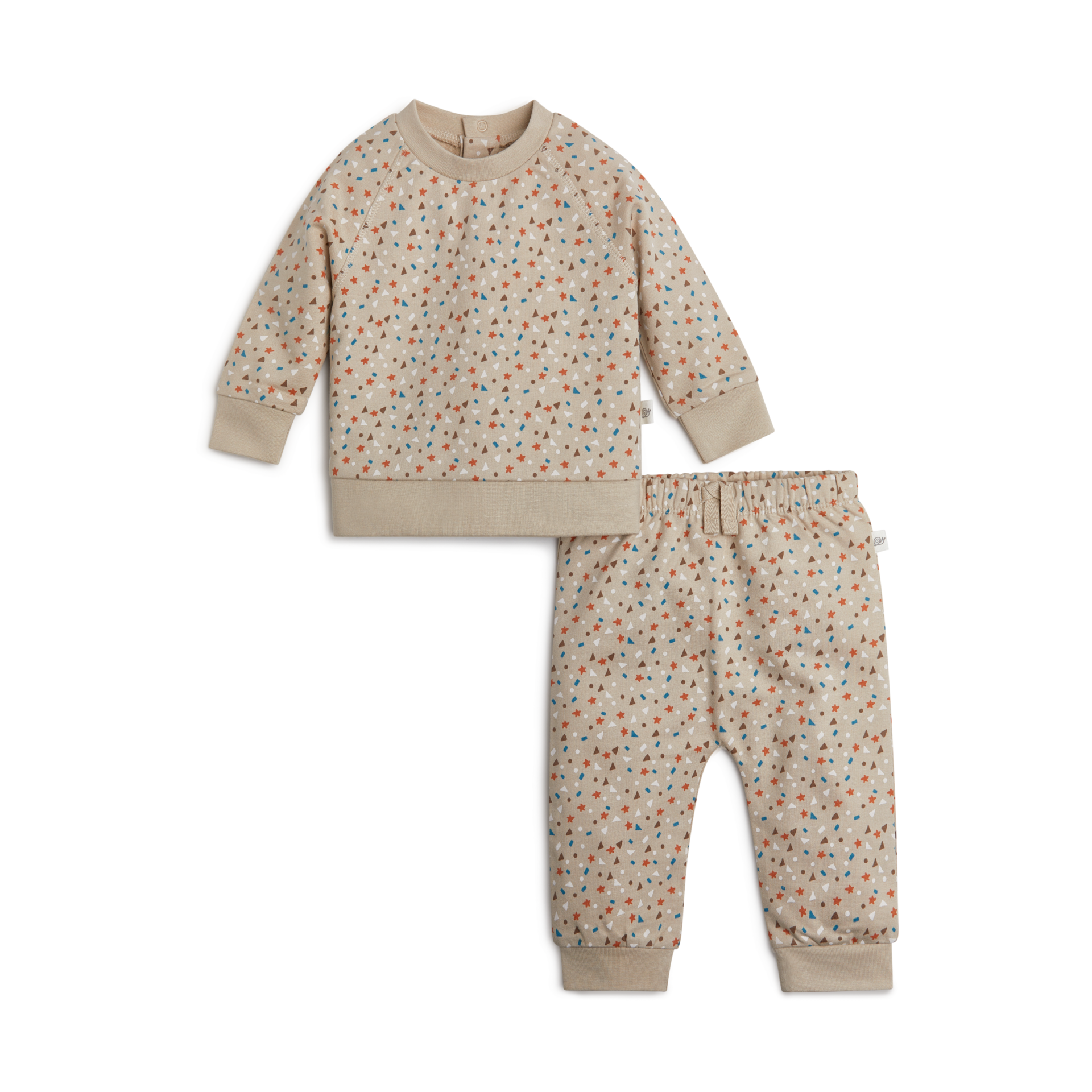 Tiny Kind The 2-Piece Printed French Terry Set - Star Terrazzo, 3-6 M.
