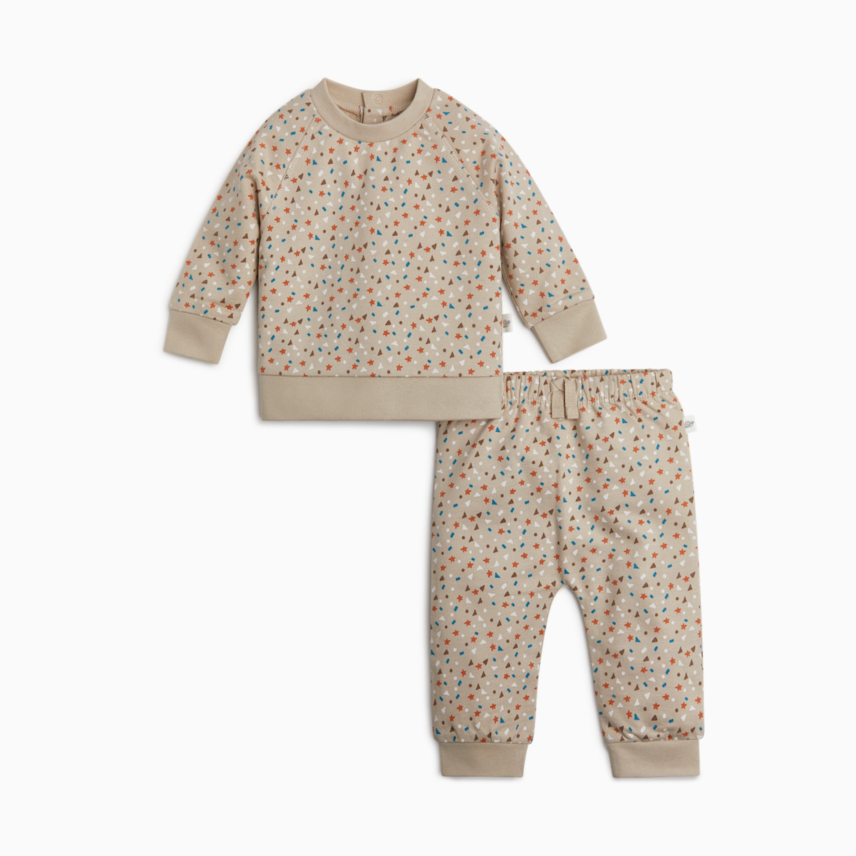 Tiny Kind The 2-Piece Printed French Terry Set - Star Terrazzo, 3-6 M.