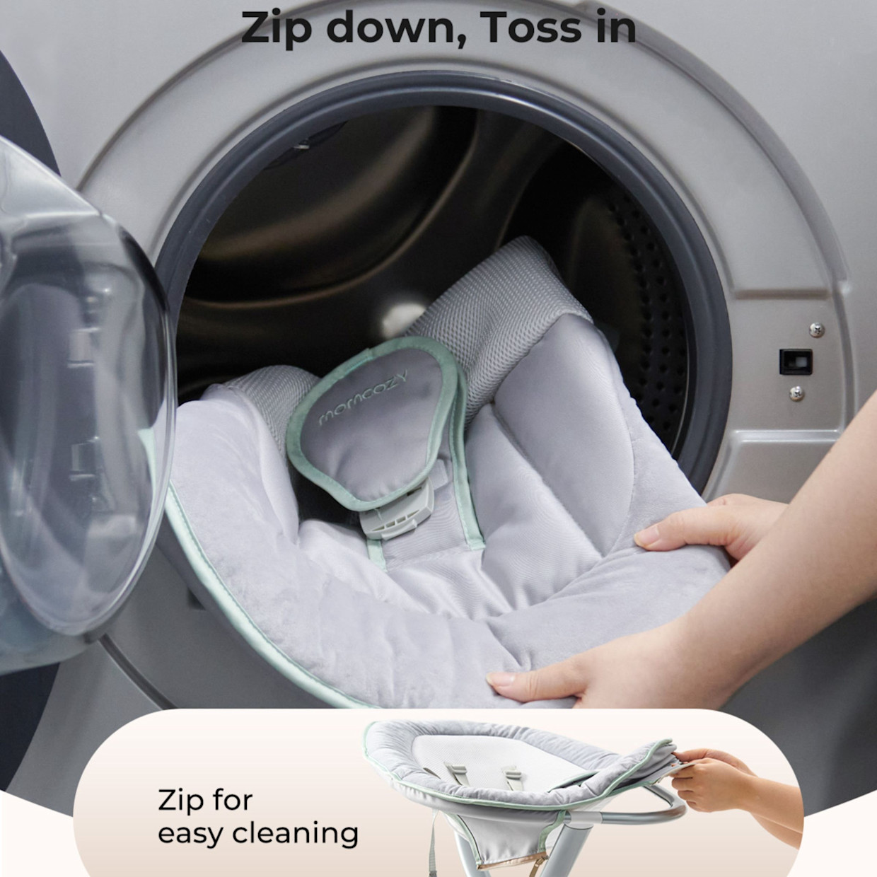 Momcozy CocoSway 3D-Motion Electric Swing - Gray.