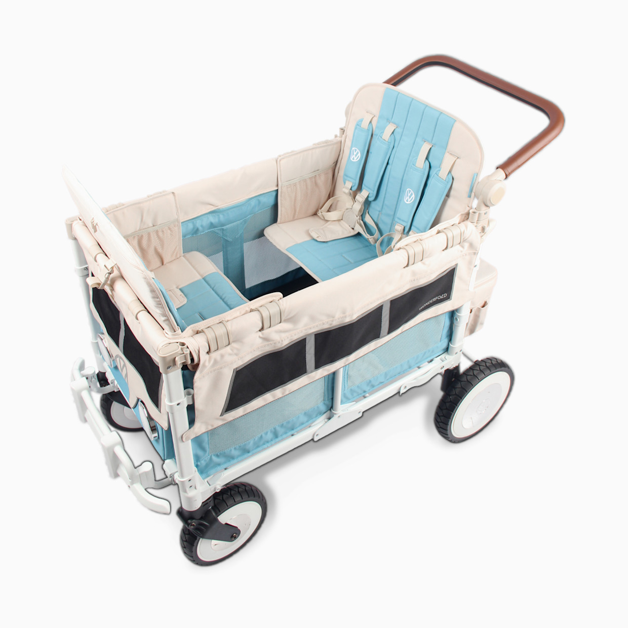 WonderFold Wagon VW Edition Quad Stroller Wagon (4 Seater) - Bondi Blue.