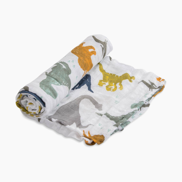 Little Unicorn Cotton Muslin Swaddle Blanket - Dino Friends.