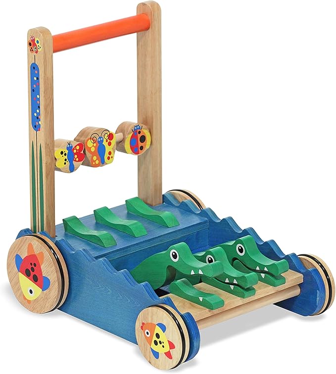 Melissa & Doug  Deluxe Chomp and Clack Alligator Push Toy and Activity Walker.