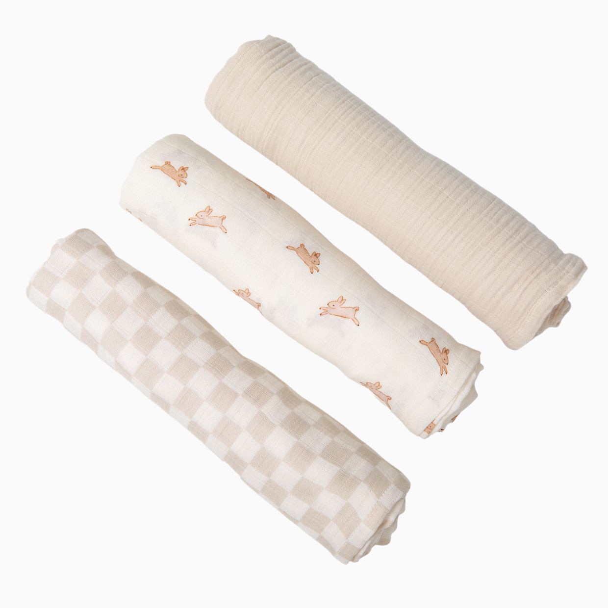 Tiny Kind Organic Muslin Swaddle (3 Pack) - Bunny Hop.