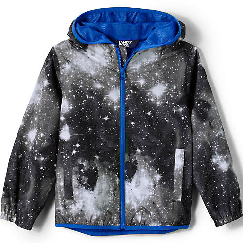 Lands' End Waterproof Hooded Packable Rain Jacket.