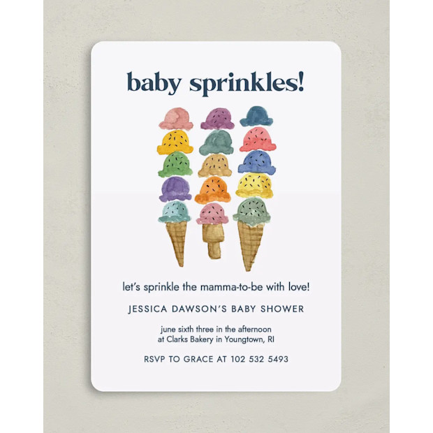 Joy Sprinkles Baby Shower Invitation Cards.