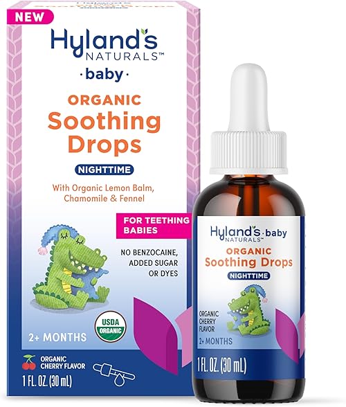Organic Soothing Drops Nighttime for Teething Babies.