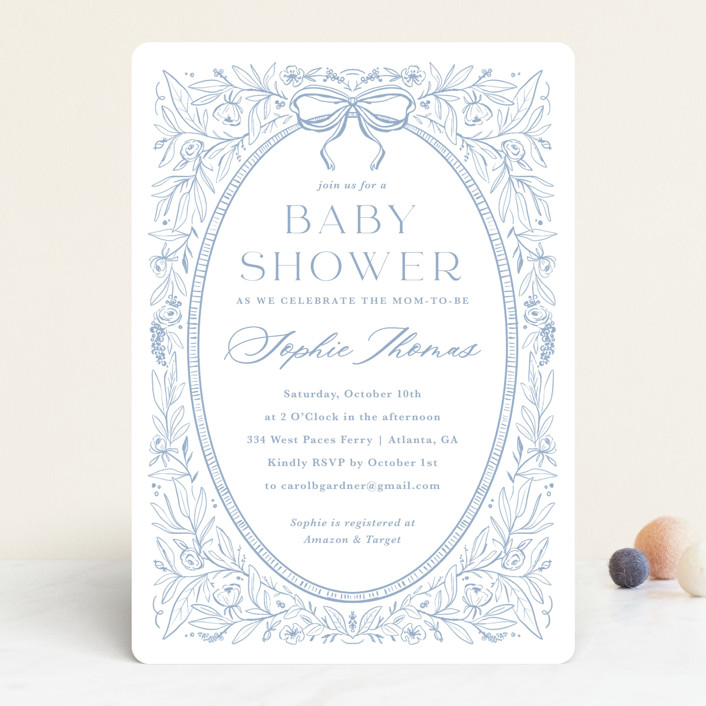 Parisian Garden Baby Shower Invitations.