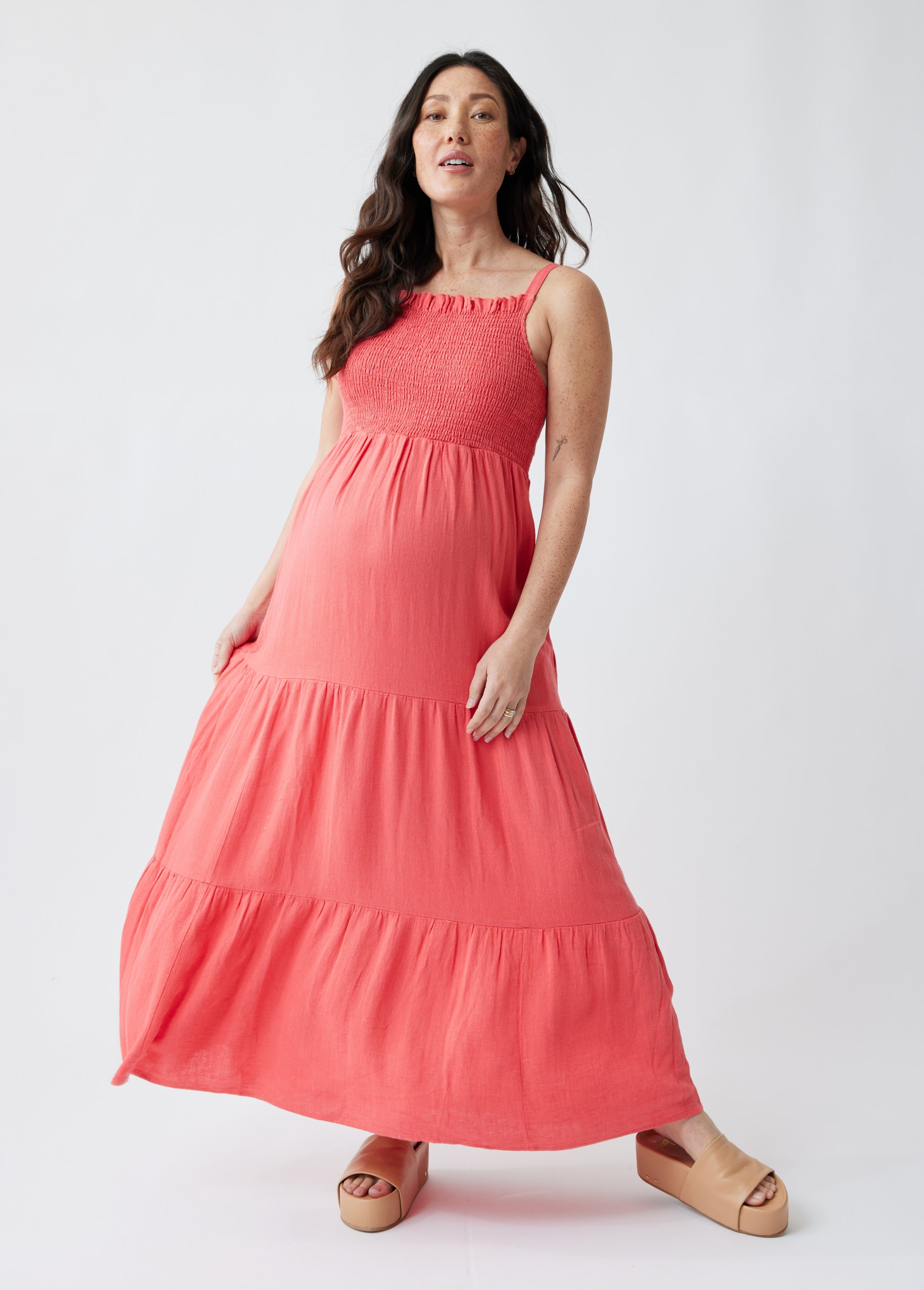 Ingrid+Isabel Smocked Maternity Maxi Dress.