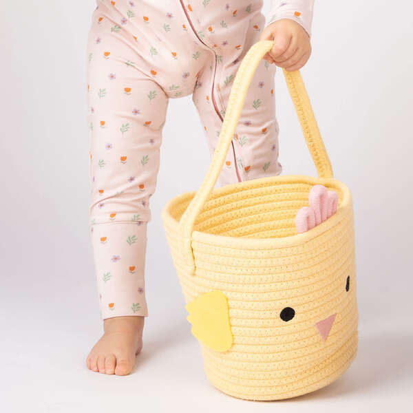 Emerson and Friends Yellow Chick Rope Easter Basket.