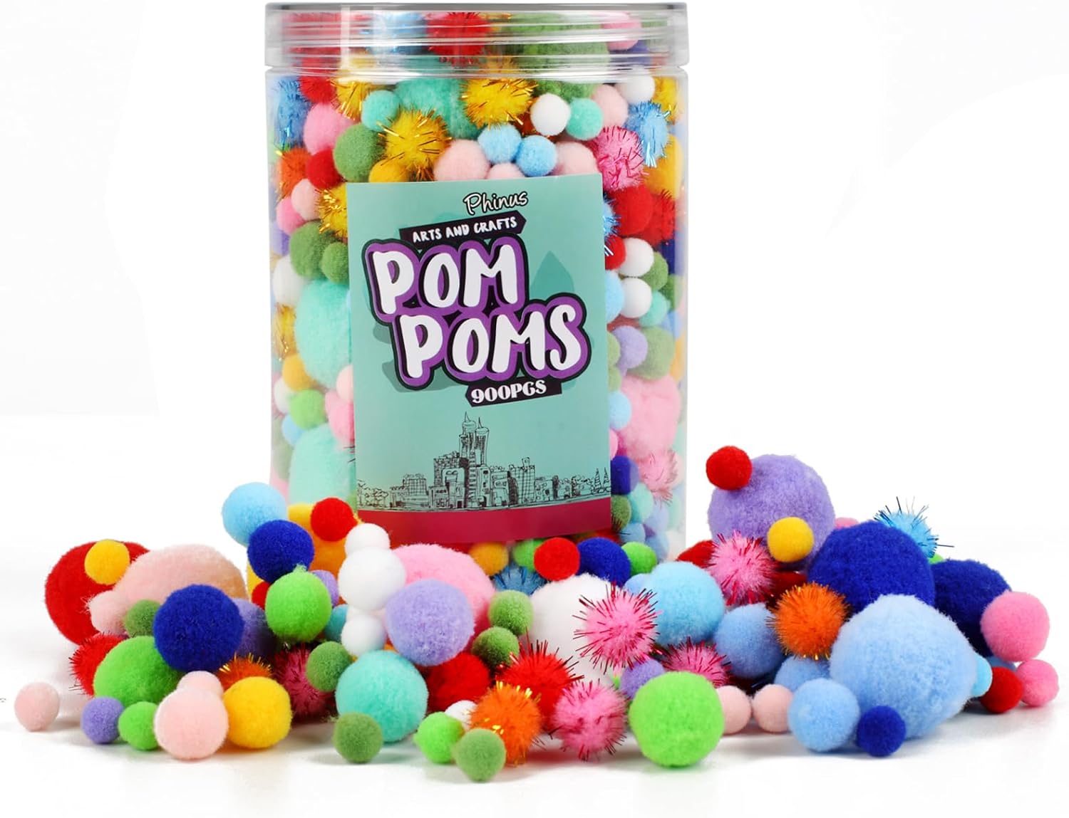Multicolor Bulk Pom Poms.