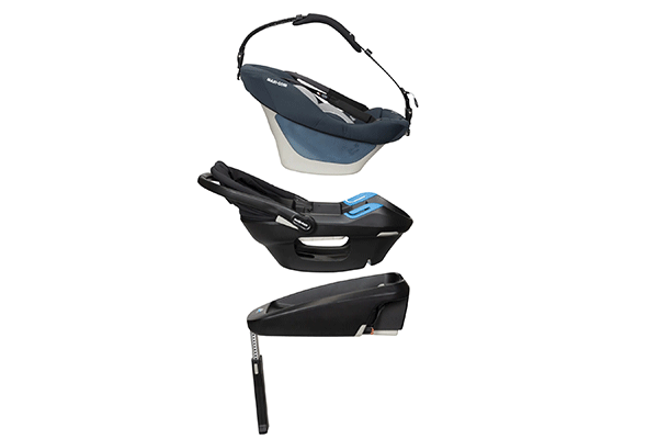Animated GIF of the Maxi-Cosi Coral XP nesting car seat system.
