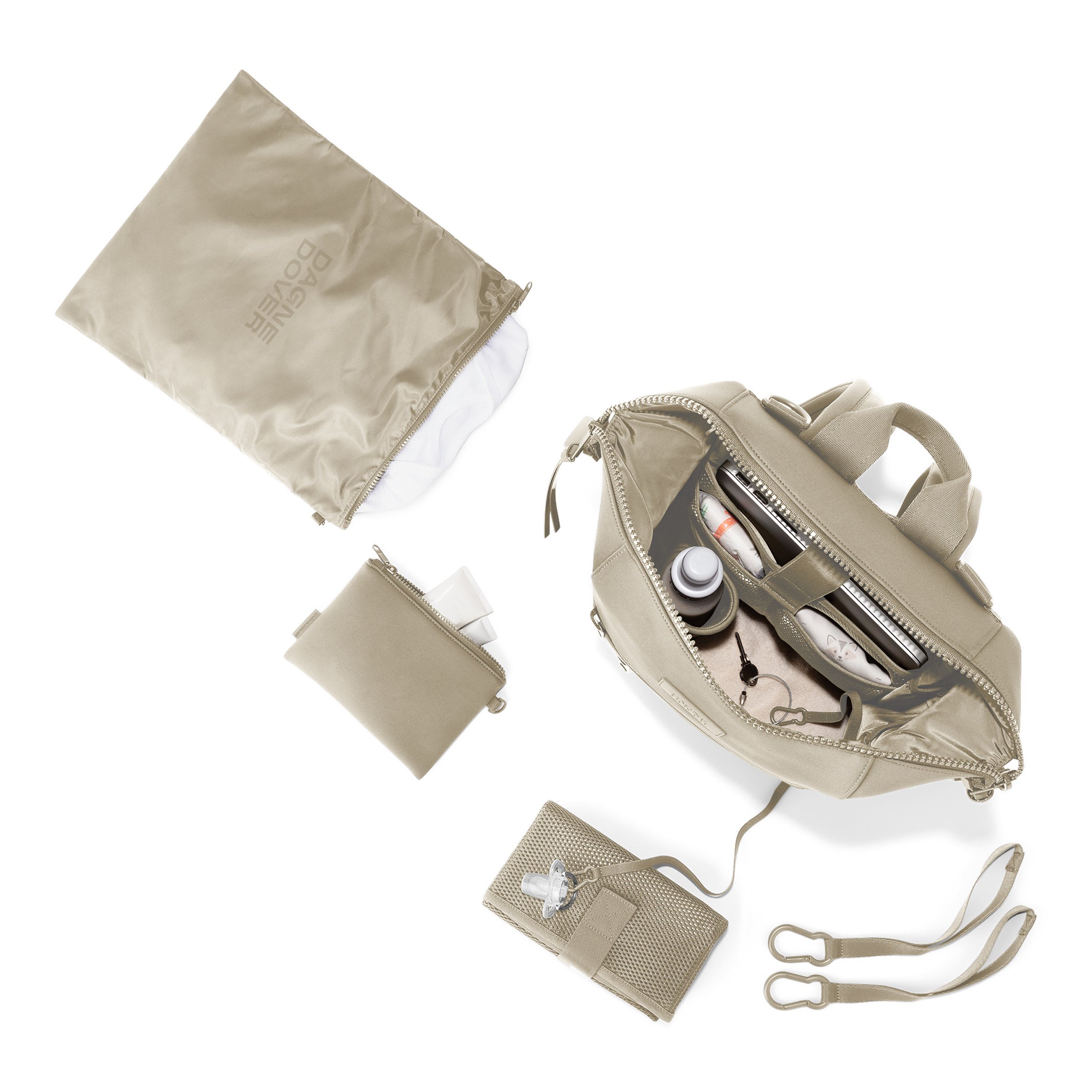 Dagne Dover Indi Diaper Bag Backpack - Oatmeal, Medium.