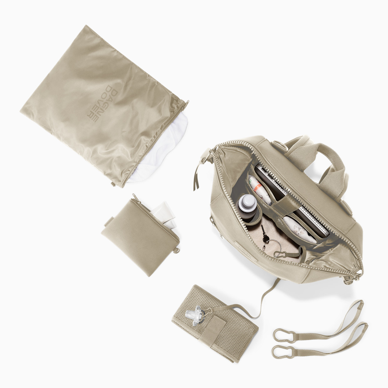 Dagne Dover Indi Diaper Bag Backpack - Oatmeal, Medium.