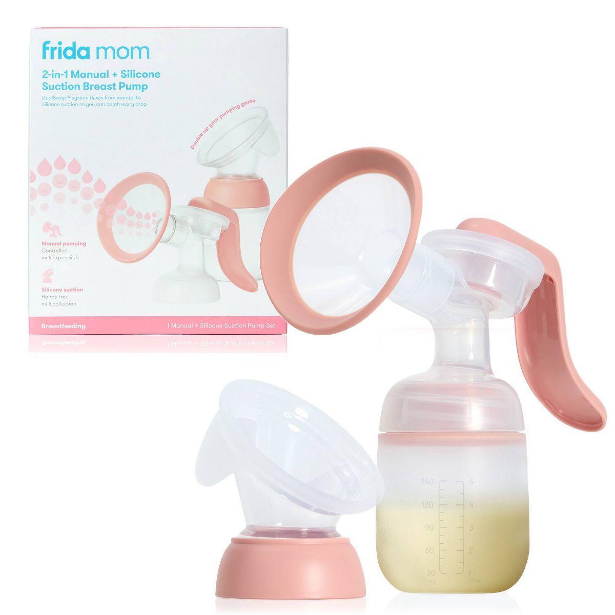 2-in-1 Manual + Silicone Suction Breast Pump.