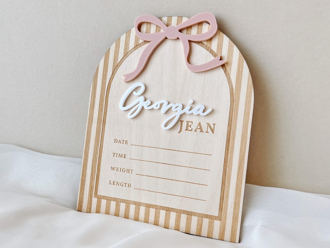 InkwellandIndigo Birth Stat Sign Birth Announcement Sign.