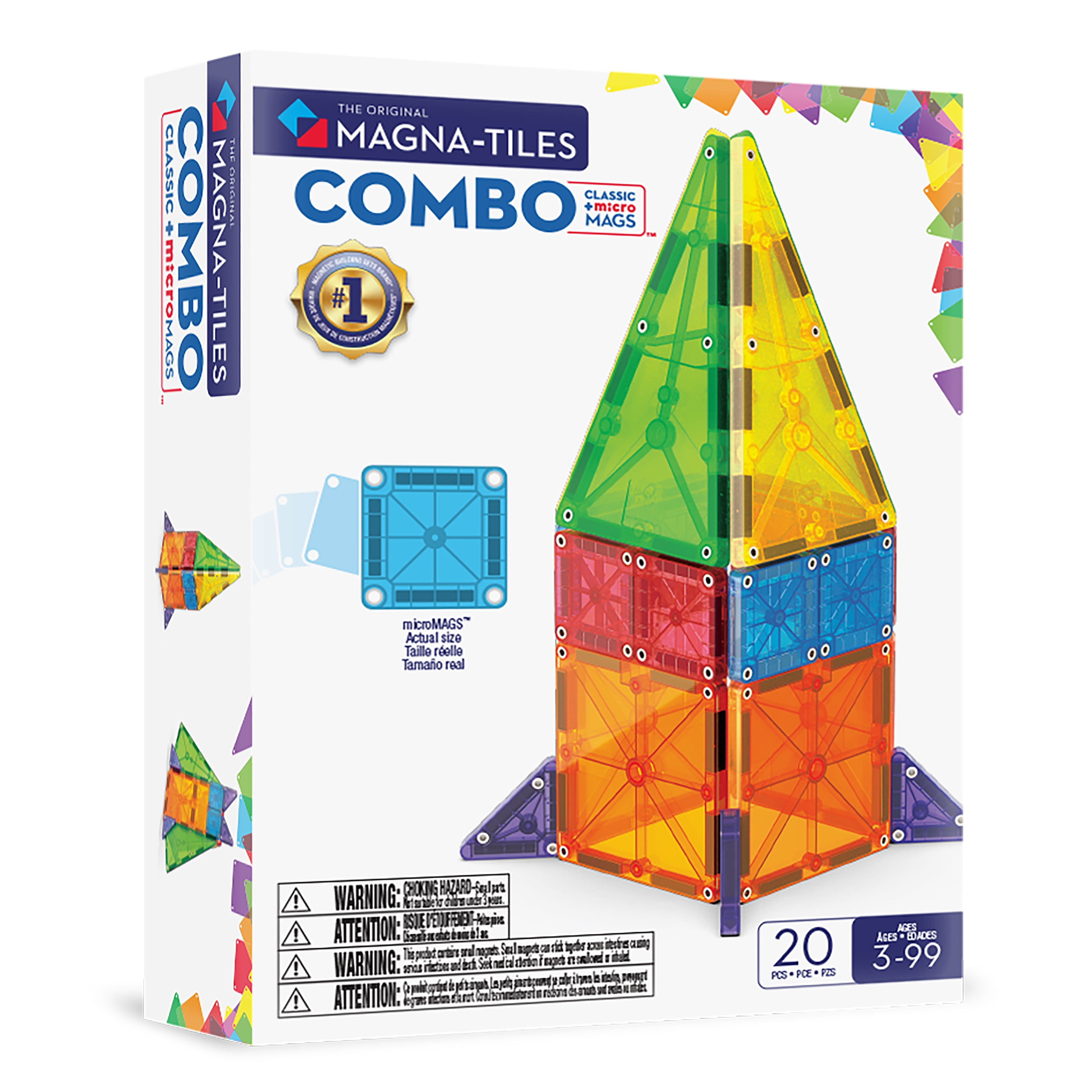 MAGNA-TILES Combo 20-Piece Magnetic Construction Set.