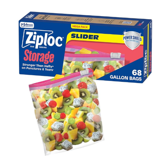 Ziploc Gallon Food Storage Slider Bags.