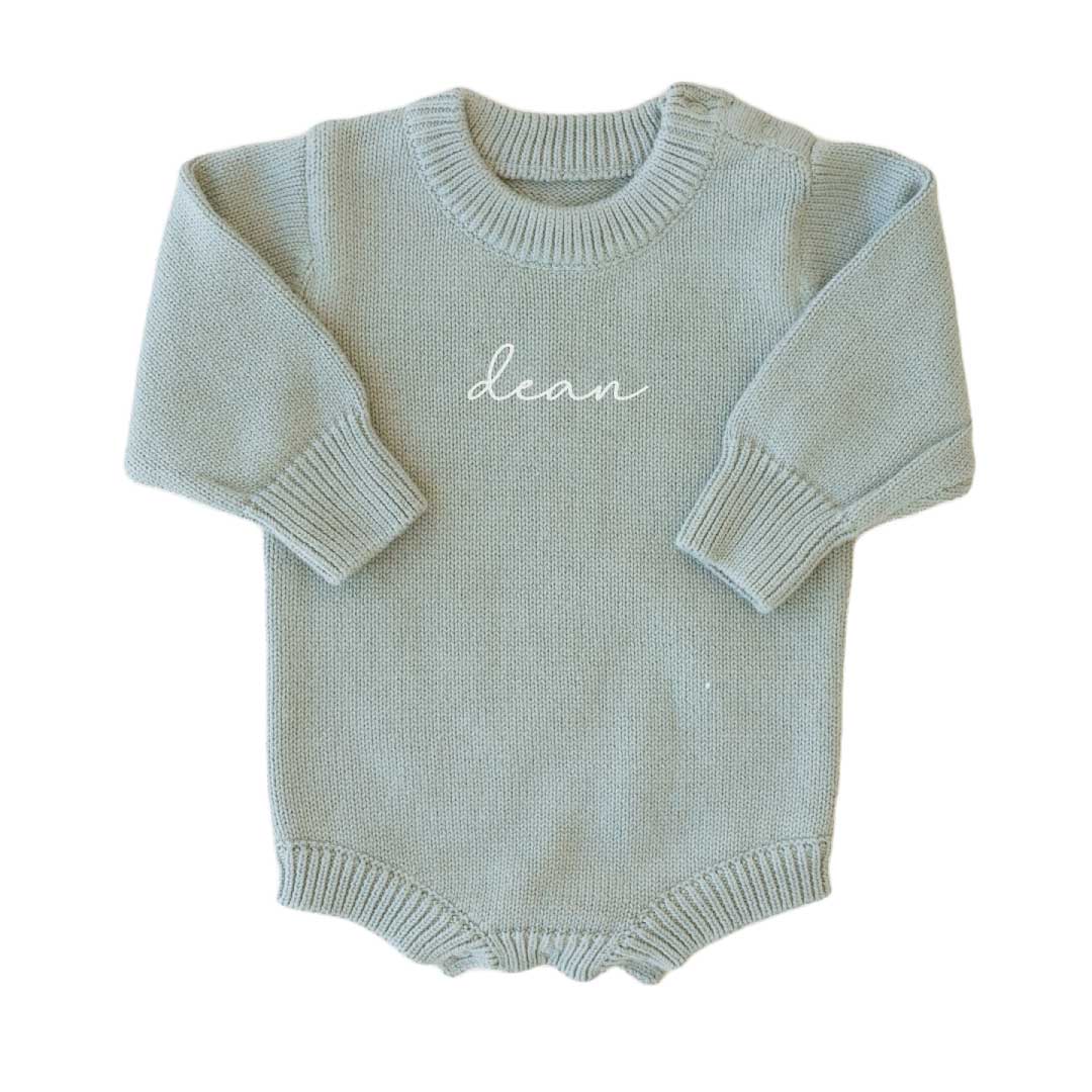 Personalized Knit Sweater Bubble Romper.