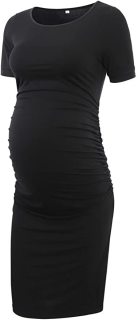 Liu & Qu Women's Maternity Bodycon Ruched Side Dress - $19.99.