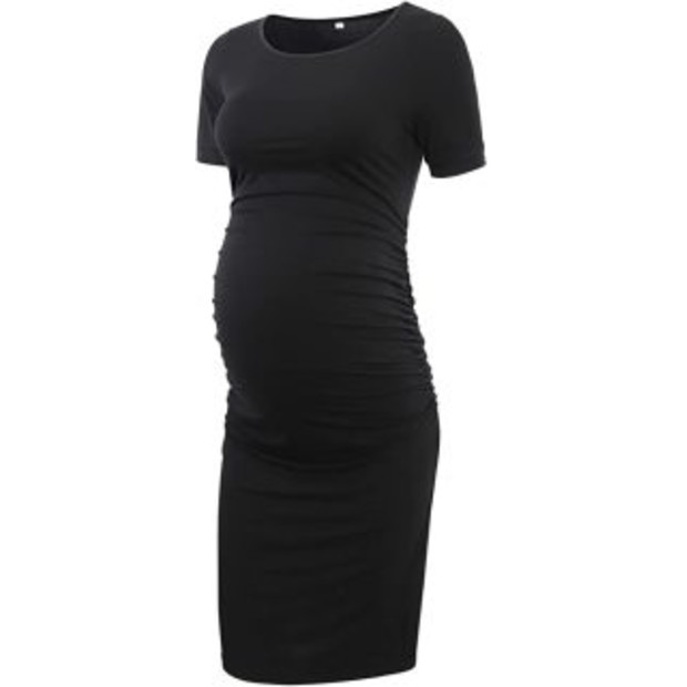 Liu & Qu Women's Maternity Bodycon Ruched Side Dress - $19.99.