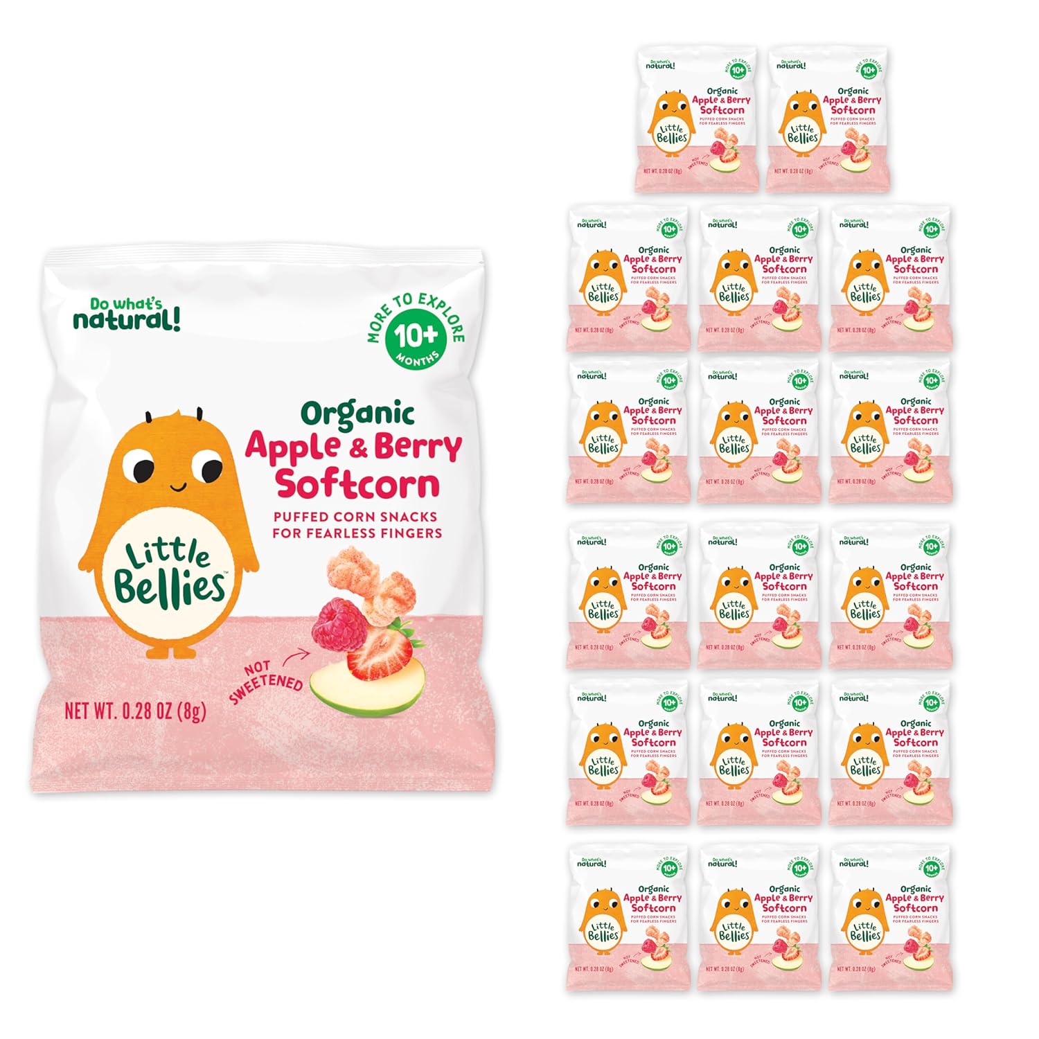 Organic Apple & Berry Softcorn Baby Snack.