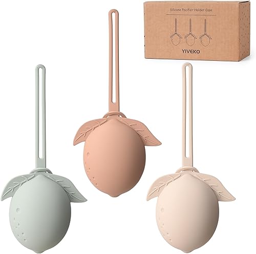 YIVEKO Silicone Pacifier Holder (3-Pack).