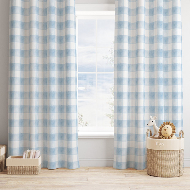 Blue Gingham Curtains.
