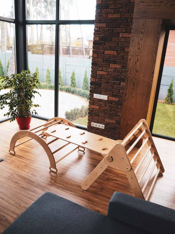 Wood and Hearts Climbing Arch, Ramp and Triangle.