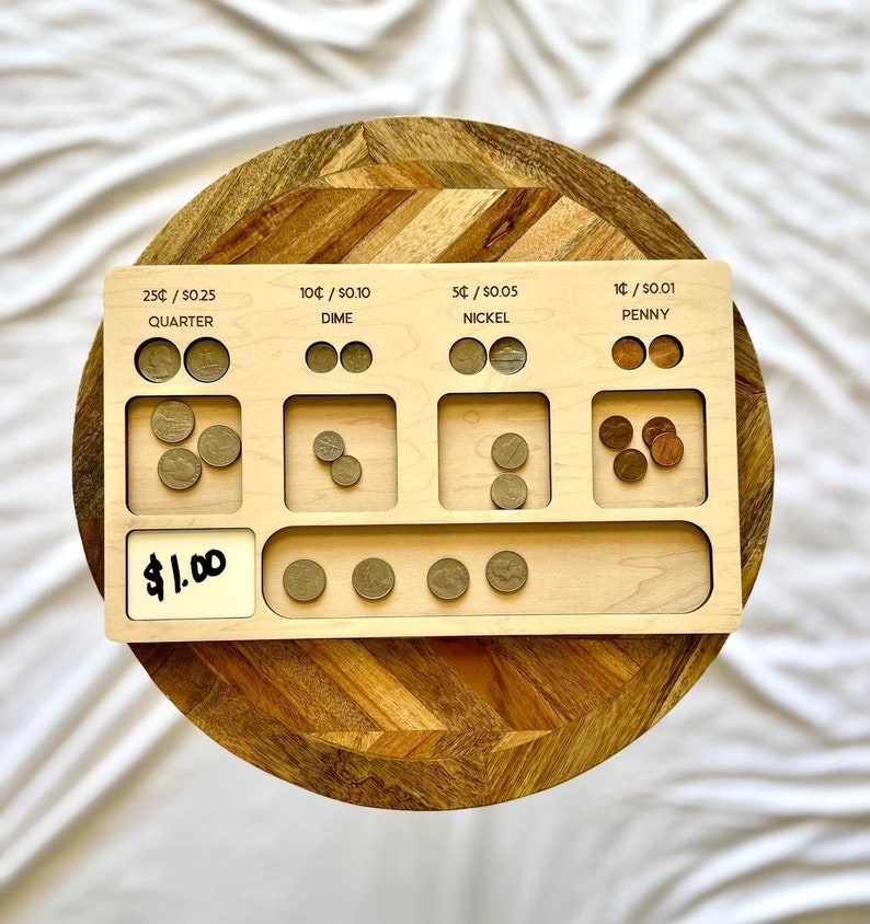 Blueberry Creek Home Montessori Coin Sorting Play Tool.
