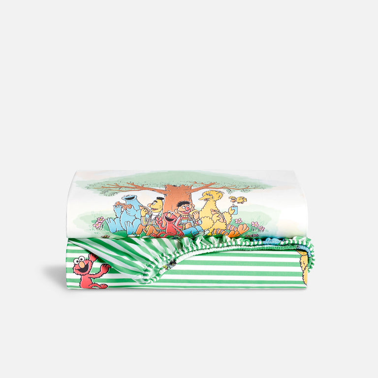 Brooklinen Sesame Street Crib Sheet Set.