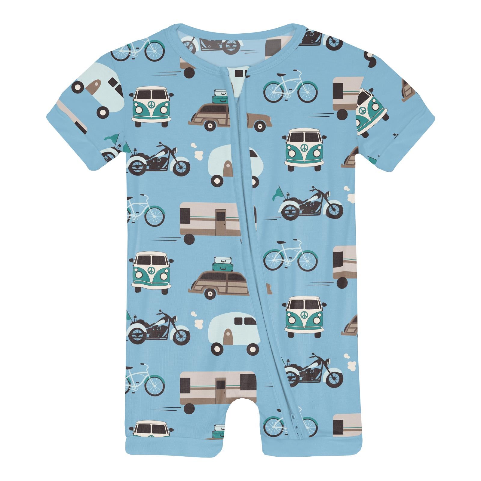 KicKee Print Shorty Sleeper with Zipper.