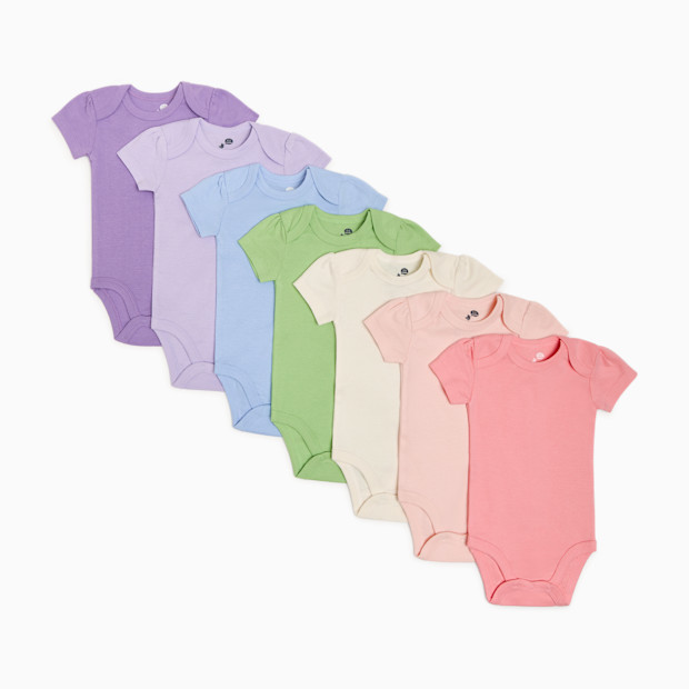 Small Story Organic Cotton Solid Short Sleeve Bodysuit (7 Pack).