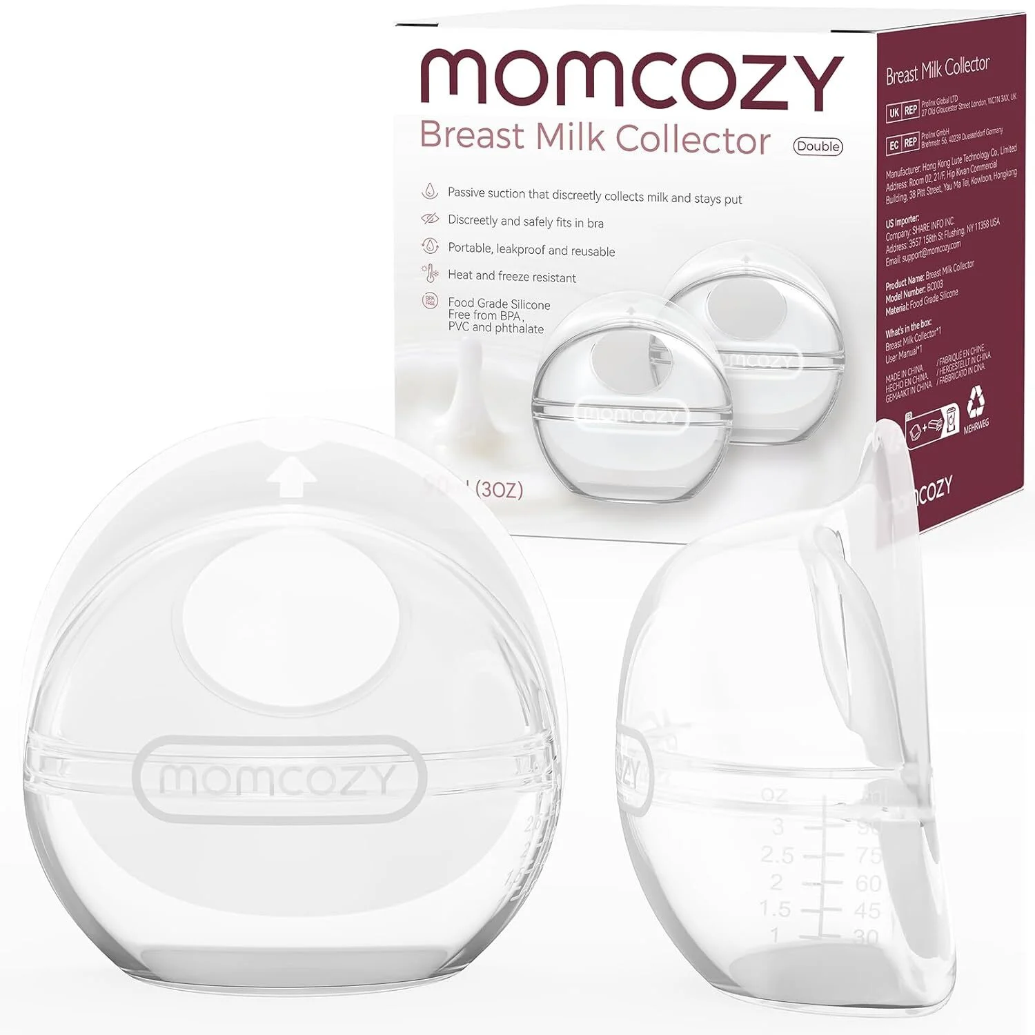 Momcozy Breast Milk Collector for Breastfeeding (2-Pack).