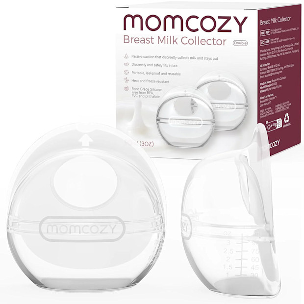 Momcozy Breast Milk Collector for Breastfeeding (2-Pack).